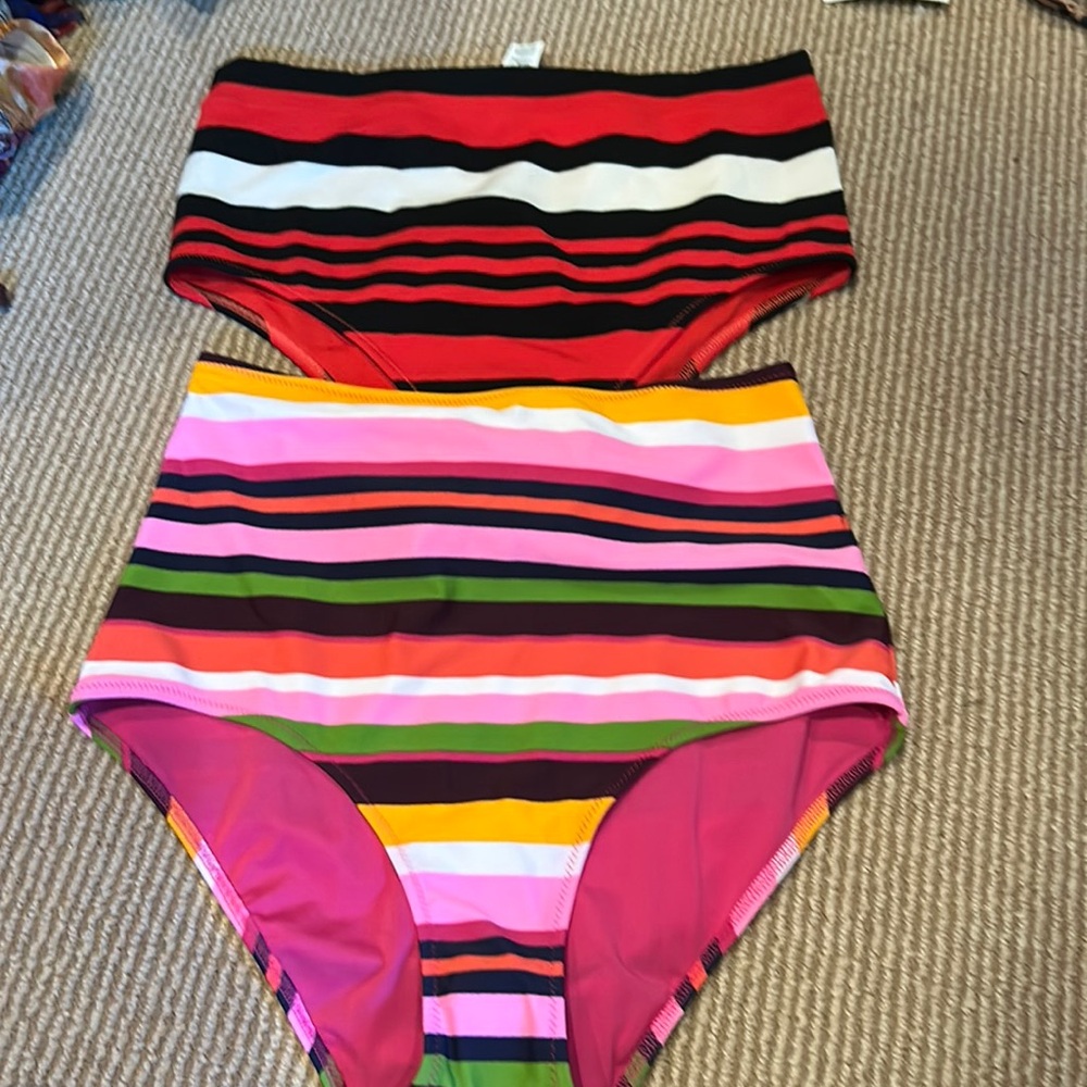 2 NWOT AERIE stripe medium swim bundle